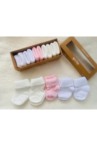 Kız Bebe Yenidoğan Kutulu 5'li Çorap 1309p Pembe