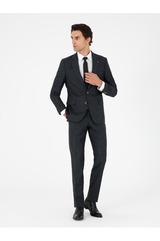 Cacharel Koyu Haki Slim Fit Yün Karışımlı Takım Elbise Yesıl
