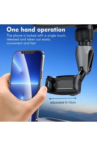 Gajeena Araç Geribakış Aynası Telefon Tutucu, 360 Dönebilen, Ar Navigasyon İçin Uygun, 3.5-7.2 İnç Telefonlar İçin, Sabit Tutucu Siyah