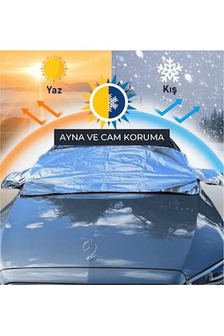 Her Araca Uygun Ön Cam Brandası Aynalara Geçme Çadır Araç Camı Buzlanma Önleyici Ve Koruyucu Branda Cam Üstü Kar Örtüsü Buz Brandası Güneş Önleyici Su Geçirmez 155 X 90 Cm 00 Şüscaroto Aksesuar