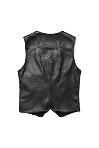 Vashion Hakiki Deri Siyah Yelek