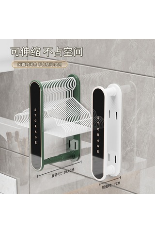 Reedark Duvar Montajlı Gömlek Asma Rakusu - Uzatılabilir, Delme Yok, Mekan Tasarrufu, Yeşil Yeşim, Çeşitli Odalar İçin, Dayanıklı Plastik Malzeme