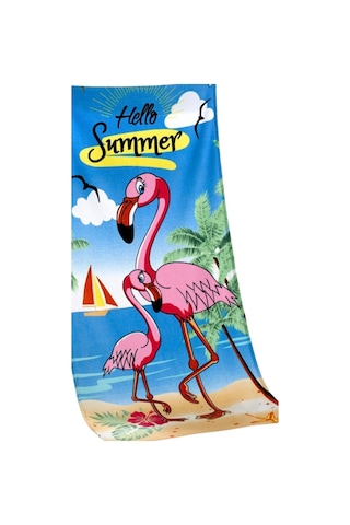 Plaj Havlusu 75x150 Flamingo Desenli