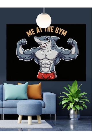 Me At The Gym Yazısı Dekoratif Kanvas - Mdf Ahşap Tablo