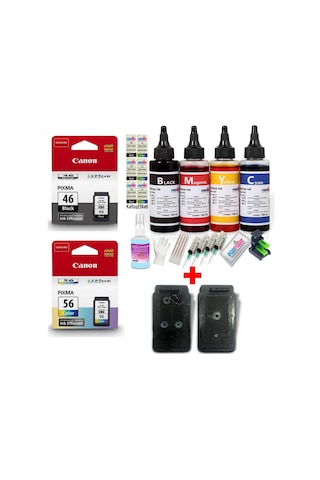Canon E414/404/484/474 Yazıcı Kartuşu Ful Dolum Seti Pg 46/Cl56