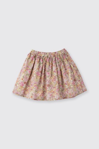 Panço Liberty Kumaş Desenli Kız Çocuk Etek Pembe