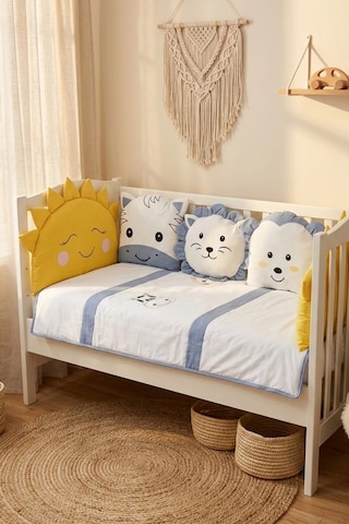 Park Yatak Bebek Uyku Seti Animals 70x110 Mavi