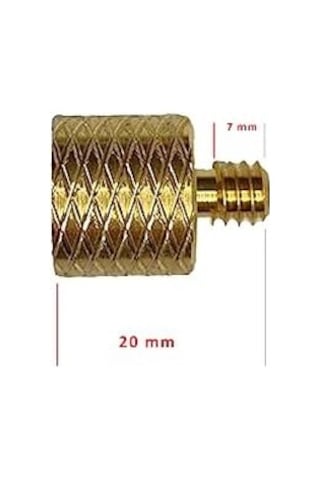 1/4 İnç Tripod, Monopod, Kamera, Mikrofon, Projektör Vidasını 3/8 İnçe Dönüştürücü Adaptör, Sarı, Pirinç