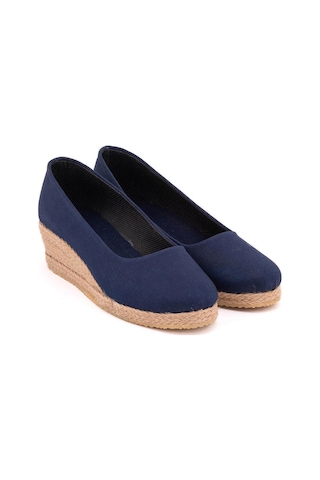 Star Tombis Lacivert Günlük Rahat 3cm Anne Ayakkabısı Dolgu Topuklu Gova3cm-0064