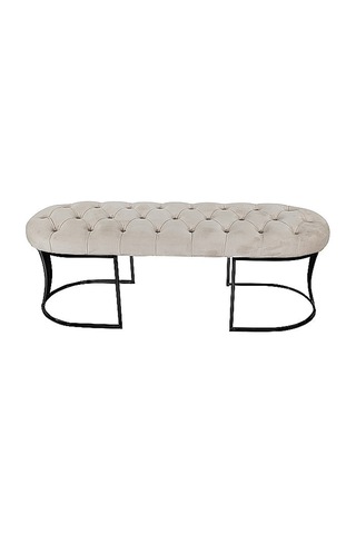 Viego Siyah Bench Puf KREM