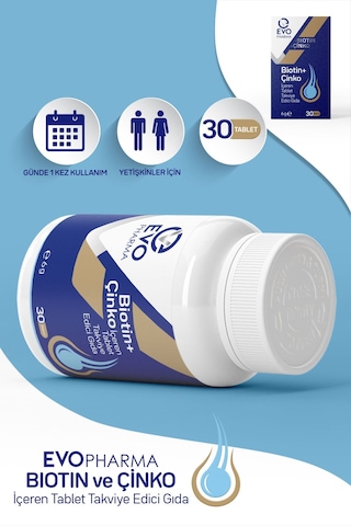Evo Pharma Biotin Çinko 30 Tablet