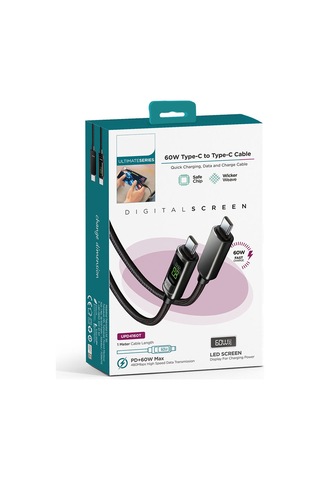 Zuidid Ekranlı 60w Hasır Örgü Type-c Pd Hızlı Şarj Ve Data Kablo