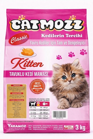 Catmozz Classic Tavuklu Yavru Kedi Maması 3 KG
