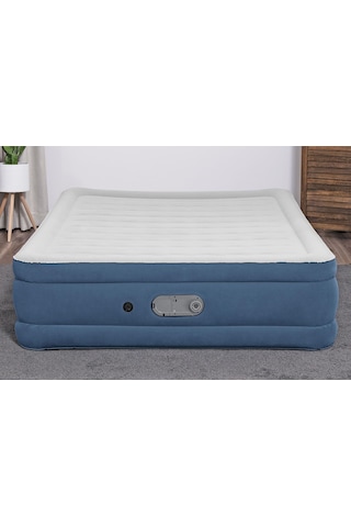 Bestway 67624 Alwayzaire Çift Kişilik Dahili Çift Pompalı Şişme Yatak 2.03m X 1.52m X 46cm Mavi