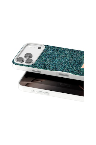 Sptmgldı Onegif Apple Apple iPhone Uyumlu 17 Pro Max Bright Simli Kapak - Koyu Yeşil