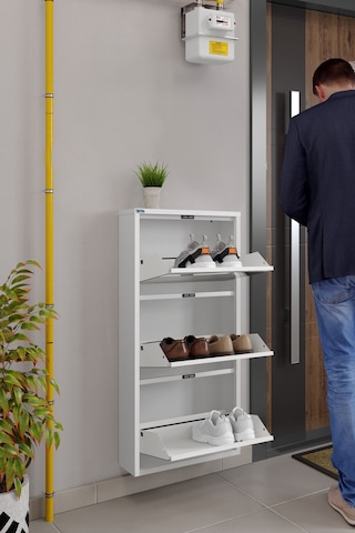 Ceha 3'lü Metal Ayakkabılık Kar Beyaz/Aynalı K.AYK-3/A/P9003