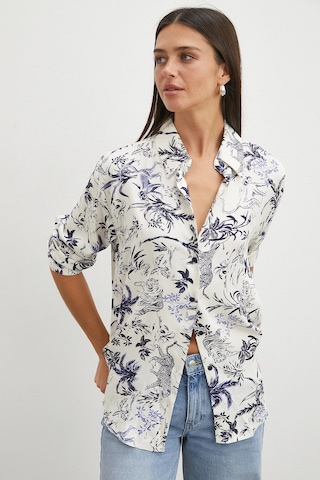Uterpe Jungle Print Gömlek Mavi