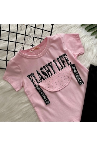 Turuncu Gardrop Flashy Life Taytlı Kız Çocuk Takım Pembe