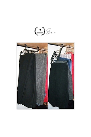 Pantolon Askısı 5 İn 1 Hareketli Dolap İçi Şal Kravat Düzenleyici Katmanlı Organizer Askılığı Çok Renkli