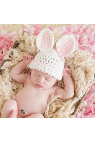 Yenidoğan Bebek Kız Erkek Tığ Örgü Kostüm Fotoğraf Fotoğraf Sahne Şapka Kıyafet Beyaz - Pembe