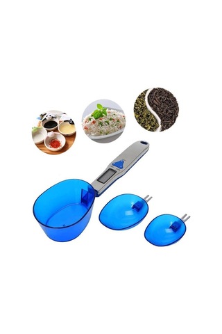 Dancemonkey Yüksek Hassasiyetli Lcd Ekran Dijital Ölçüm Kaşığı 500gr-0.1gr, Küçük Boyutlu Tasarım Gri - Mavi