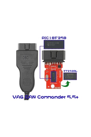 Vag Can Commander 5.5+ Pin Reader 3.9beta Vwskoda Teşhis Tarayıcı Aracı- 5775 Siyah