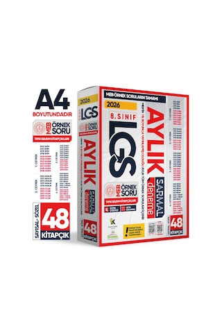 2026 8. Sınıf LGS Aylık SARMAL Deneme Seti MEB Örnek Soru Tıpkı Basım Çözümlü PAKET