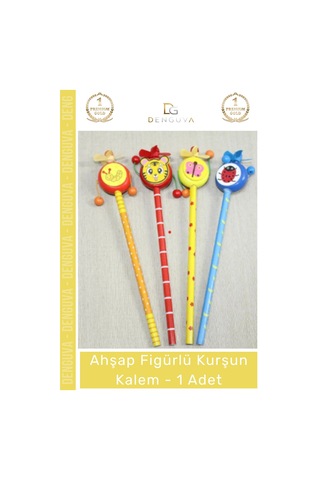 Kurşunkalem Renkli Sevimli Hayvanlı Dayanıklı Ergonomik Okul Hediyelik Ahşap Figürlü Kurşun Kalem Çok Renkli