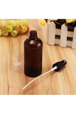 10 Adet Amber Cam Şişe 100Ml Siyah Sprey Başlıklı