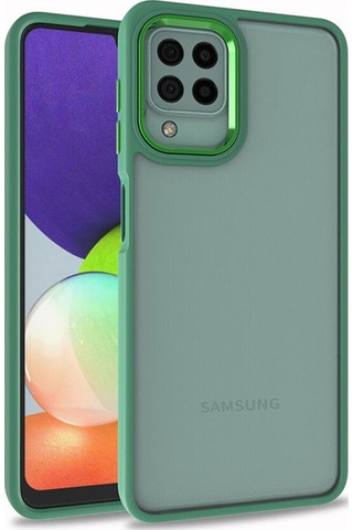 Galaxy A12 Kılıf Zore Flora Kapak Yeşil