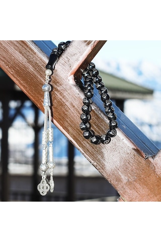 Baklava Arası Gül İşlemeli Gürcistan Oltu Tesbih