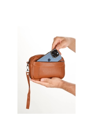 Newish Polo Erkek El Askılı Portföy Clutch El Çantası New256 - Taba