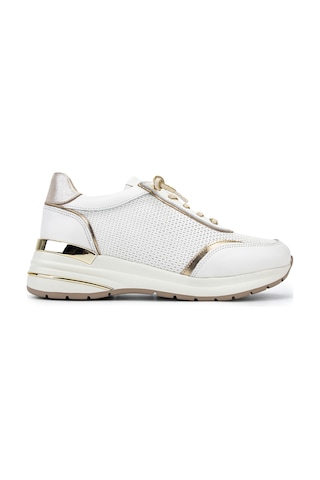Tamer Tanca Kadın Hakiki Deri Beyaz Sneakers & Spor Ayakkabı 298 7100 Bn Ayk Y26 Beyaz/gold