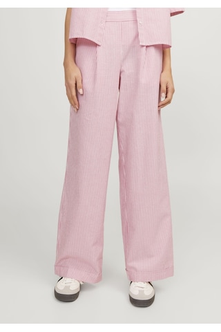 Jack & Jones Kadin Çizgili Desenli Rahat Kesim Pantolon - Siva 12254570 Fiery Red Kırmızı