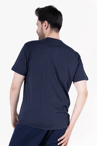 T-shirt V Yaka %100 Pamuk Lacivert