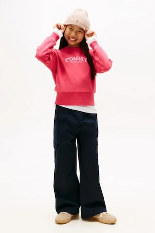 Tommy Hilfiger Kız Çocuk Geniş Bel Bantlı Nakış Logolu Sweatshirt - Koyu Pembe Çok Renkli