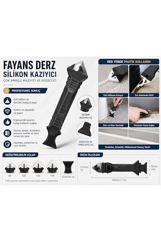 Fayans Derz Silikon Kazıyıcı Ve Uygulama Aparatı