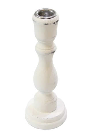 Ahşap Eskitme Şamdan 18 CM