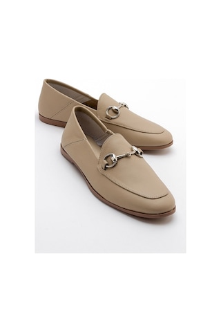 Luvishoes F03 Biskuvi Cilt Kadın Babet Koyu Bej
