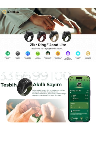 Iqibla Smart Ring J01T Jood Lite Akıllı Zikir Yüzüğü Yeşil