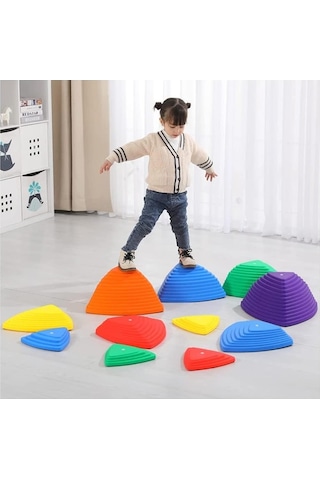 Renkli Nehir Taşları 9 Lu Set Denge Taşları