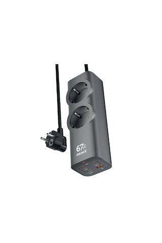 Fc54 6in1 Gan Masaüstü Priz Şarj Cihazı 1 X Usb-a 3 X Usb-c 2 X 220v 1.5m