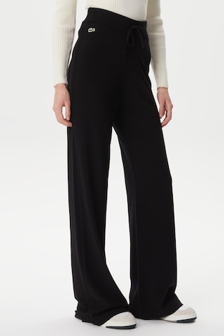 Lacoste Women's Straight Fit Black Trousers Kadın Düz Kesim Pantolon Siyah