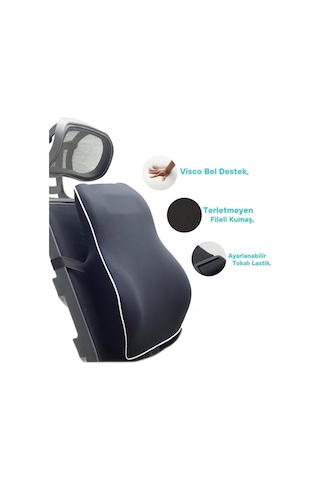 Visco Bel Yastığı Sırt Minderi Ortopedik Bel Minderi %100 Visco Destek Minder