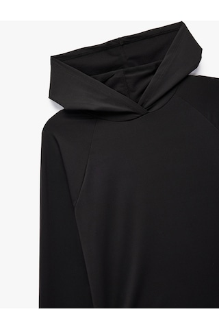 Koton Uzun Kollu Kapüşonlu Oversize Spor Sweatshirt Siyah 6wak10194nk Siyah