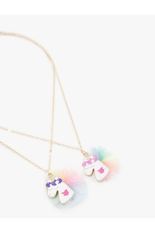Koton Unicorn Charm Detaylı 2'li Zincirli Kolye Multıcolor 6wak70112aa Mavi