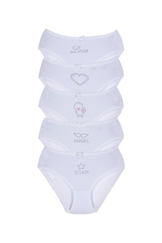 New Lilla 002 Kız Çocuk Taş Baskılı 5'Li Külot Paketi (549351551)
