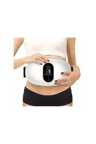 Elmpaly Usb Şarjlı Taşınabilir Masaj Aleti, Beyaz, Şiddet Ayarı, Karın Ve Göbek Yağları Eritme
