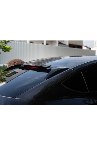 Tesla Model Y Legacy Ve Juniper İçin Uyumlu Cam Üst Spoiler Düz Model Parlak Siyah