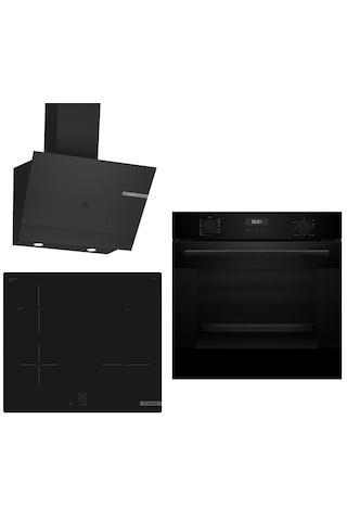 Bosch 646 HUA717BA0T - PUG61KAA5E - DWK67PJ60T İndüksiyon Ocaklı Siyah 3'Lü Ankastre Set